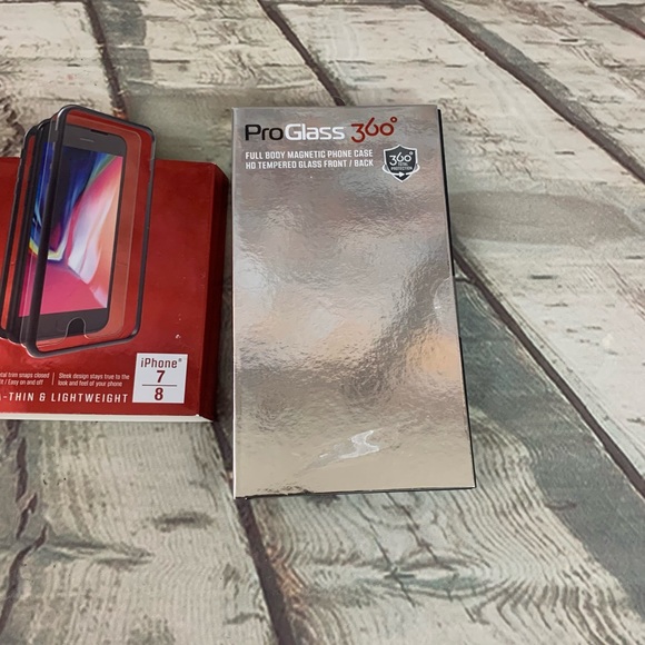 IPhone 7/8 Pro Glass 360 Full Body Magnetic Phone Case HD Temper Glass Screen - Picture 3 of 7